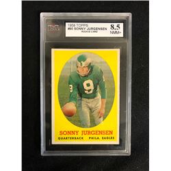 1958 TOPPS #90 SONNY JURGENSEN ROOKIE CARD (8.5 NMM+)