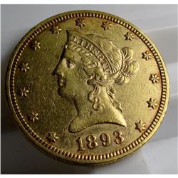 1893 $ 10 Gold Liberty Eagle