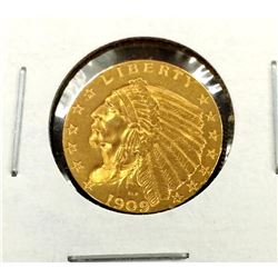 1909 $ 2.5 Gold Indian