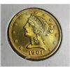 Image 1 : 1901 $5 Gold Liberty Half Eagle