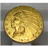 Image 2 : 1908 $ 5 Gold Indian Half Eagle