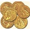 Image 1 : (6) Random Date $2.5 Gold Indian Quarter Eagles
