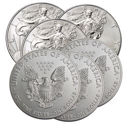 (6) US Silver Eagles - Random Dates