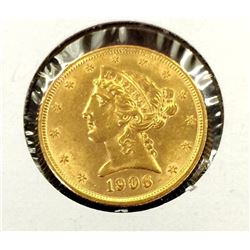 1906 $ 5 Gold Liberty