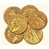 Image 1 : (6) Random Date  AU Grade $2.5 Gold Indian