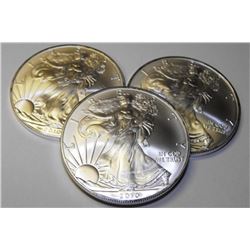 Lot of (3) US Silver Eagles