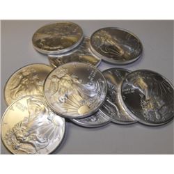 (10) US Silver Eagles Random Dates
