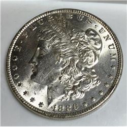 1886 P CH BU Morgan Silver Dollar