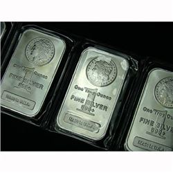 (3) Silver Morgan Design Bars