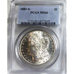 1881 s MS 66 PCGS Morgan Silver Dollar