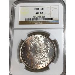 1885 MS 62 NGC Morgan Silver Dollar