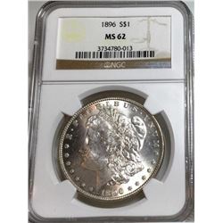 1896 ms 62 NGC Morgan Silver Dollar