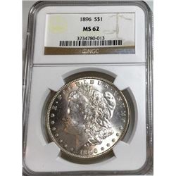 1896 ms 62 NGC Morgan Silver Dollar