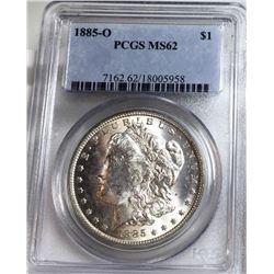 1885 o MS 62 PCGS Morgan Silver Dollar