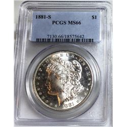 1881 s MS 66 PCGS Morgan Silver Dollar