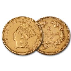 1856 $3 Gold Princess VG-XF Grade
