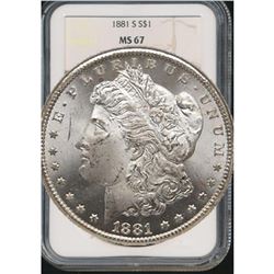 1881 s MS 67 NGC Morgan Silver Dollar