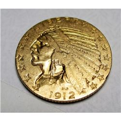 1912 S $5 Gold Indian Better Date