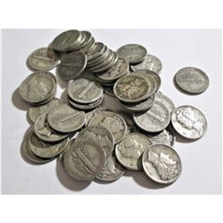 (50) Mercury Dimes -90 % Silver