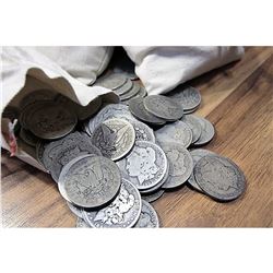 Bank Bag of 100 pcs. Unsearched Morgan Dollars