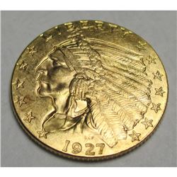 1927 $2.5 Gold Indian XF AU Grade