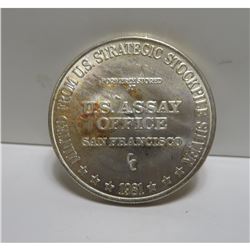 1981 US ASSAYS Office Silver Round 1 oz.