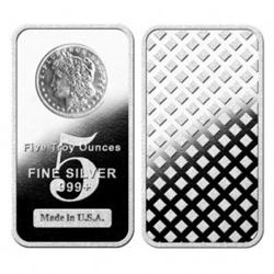 5 oz. Silver Morgan Design Bar - Pure