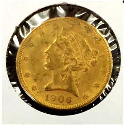 1906 D $ 5 Gold Liberty