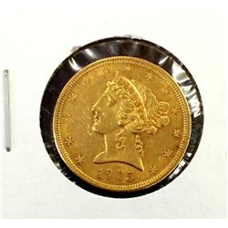 1905 $ 5 Gold Liberty