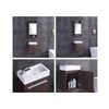 Image 2 : DARK BROWN  WALL MOUNT VANITY - ACRYLIC SINK - 18"W X 10"D X 23.6"H