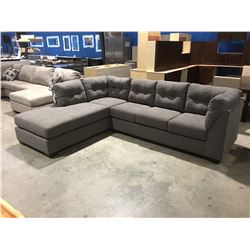 2 PCE SKY GREY UPHOLSTERED SECTIONAL SOFA