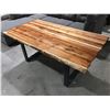 Image 1 : LIVE EDGE WOODEN DINING TABLE - 71" ACROSS  X 38.5" WIDE 30" HIGH