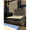 Image 1 : QUEEN SIZE GREY BED FRAME (HEADBOARD, FOOTBOARD & RAILS)