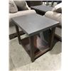 Image 2 : 2 PCE ESPRESSO FINISH WITH GREY STONE TOP 4-DRAWER COFFEE & END TABLE SET