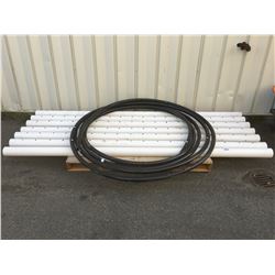 GROUP OF WHITE & BLACK PVC IRRIGATION PIPE