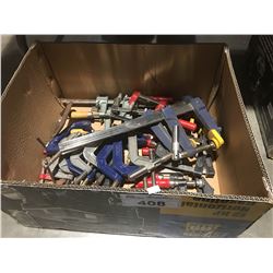 BOX OF ASSTD BAR-CLAMPS/FURNITURE CLAMPS & C-CLAMPS