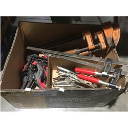 BOX OF ASSTD BAR-CLAMPS/VICE-GRIP CLAMPS & SPRING CLAMPS