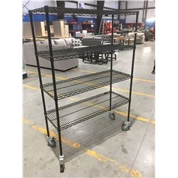 ULINE BLACK METAL ROLLING SHELF UNIT