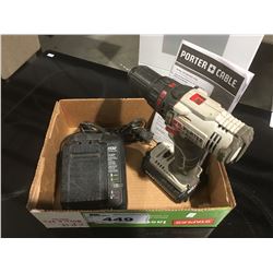 PORTERCABLE 20V LITHIUM CORDLESS DRILL WITH 2 BATTERIES & CHARGER