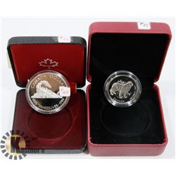 LOT OF 2 SILVER COINS 1986 $1 COIN, 1997-50 CENT