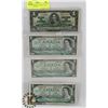 Image 1 : LOT OF 4 CANADIAN $1 BILLS, 1937, 1967,1967 NO S/N