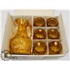 Image 1 : AMBER COLORED CARAFE WITH 6 GLASSES
