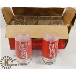 SET OF 8 COCA COLA THEMED GLASSES