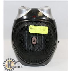 BLACK CERAMIC HEATER WITH THERMOSTAT