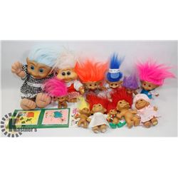 VINTAGE FLAT OF 12 TROLLS RUSS, ACE NOVELTY