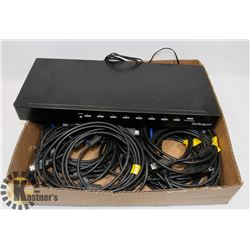 8 PORT HDMI SPLITTER WITH HDMI CABLES