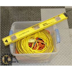 BIN OF POWER CORDS AND SHOP MISCELLANEOUS