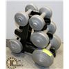 Image 1 : 5PC DUMBBELL WEIGHTS AND STAND.