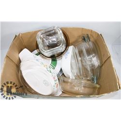 LOT OF ASSORTED GLASS OVENWARE