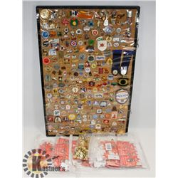 LARGE DISPLAY OF 250 PLUS PINS COUNTRIES